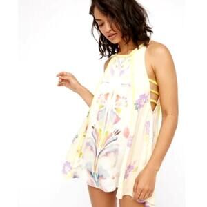 Free People Boho Vibrant Festival Tunic Retro Print for Coachella